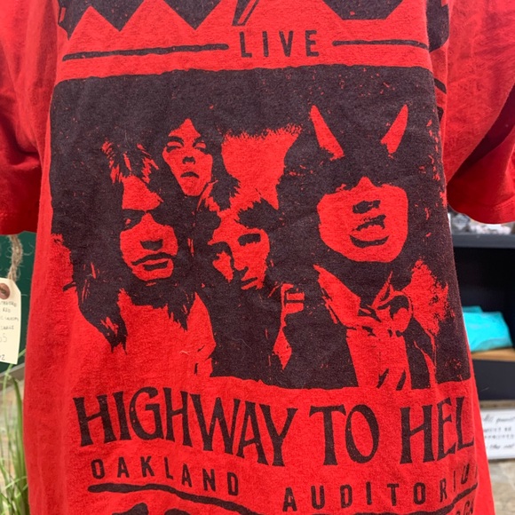 Distressed Rare Red AC DC shirt SOLD - Picture 3 of 4